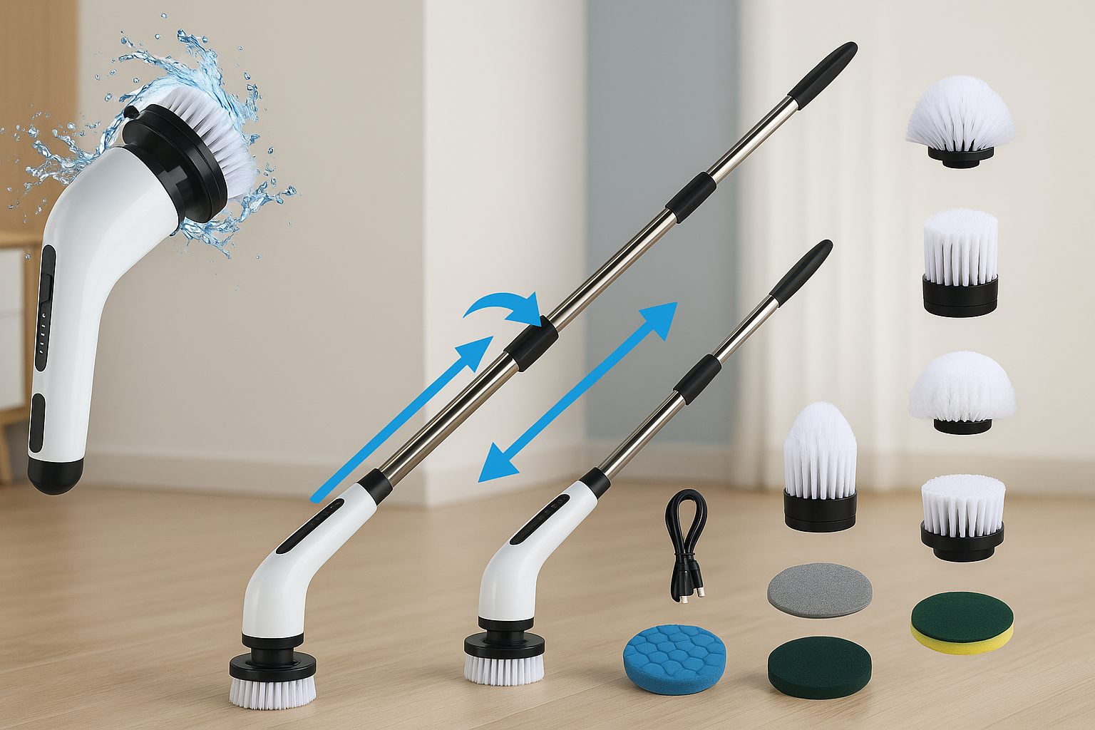 SpinPro™ – Cordless Electric Cleaning Brush 4-in-1 | Power, Precision & Style for the Modern Home